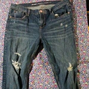 Old Navy Women's Boyfriend Jeans in Distressed Blue